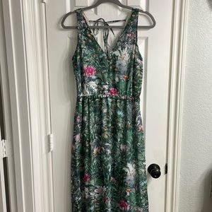 Tropical Print Maxi Dress